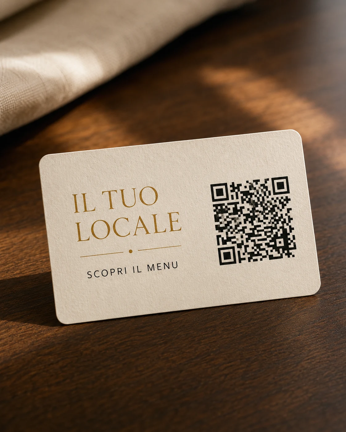 Biglietto da visita di un locale con QR code per aprire il menu